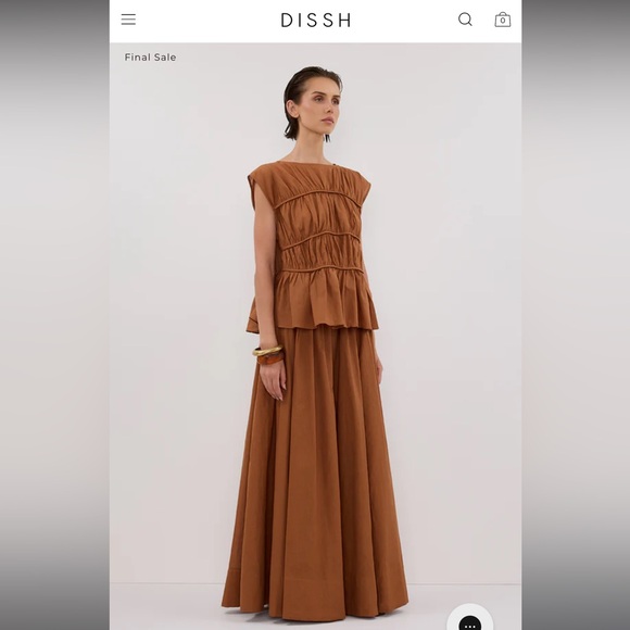 Dissh Flyyn Rust Linen Skirt and Top Set - Picture 3 of 3